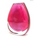 Różowy wazon ze szkła warstwowego sygnowany