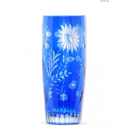 Kryształowy niebieski wazon
