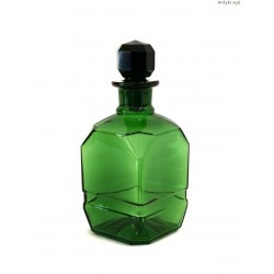 Flakon butelka na wodę toaletową zielone grube szkło