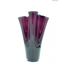 Duży wazon w kolorze oberżyny bakłażana szkło dwuwarstwowe