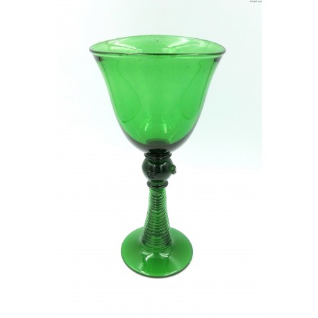 Zielony kielich puchar maliny szklana nitka