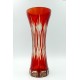 Czerwony duży kryształowy wazon ręcznie szlifowany