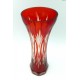 Czerwony duży kryształowy wazon ręcznie szlifowany
