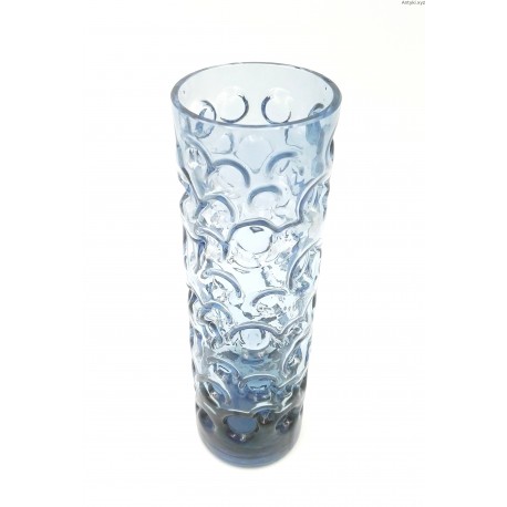 Niebieski wazon bąble w kształcie walca