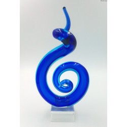Kobaltowa szklana rzeżba figura Murano