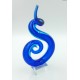 Kobaltowa szklana rzeżba figura Murano