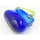 Szklana torebka wazon kobaltowa duża