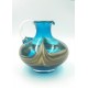 Turkusowy dzban wazon ręcznie formowany