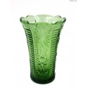 Stary zielony wazon szkło formowane