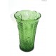 Stary zielony wazon szkło formowane