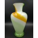 Krosno duży pękaty wazon w kolorach zieleni i żółci