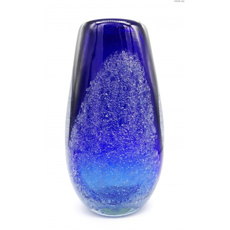 Kobaltowy duży wazon grube szkło